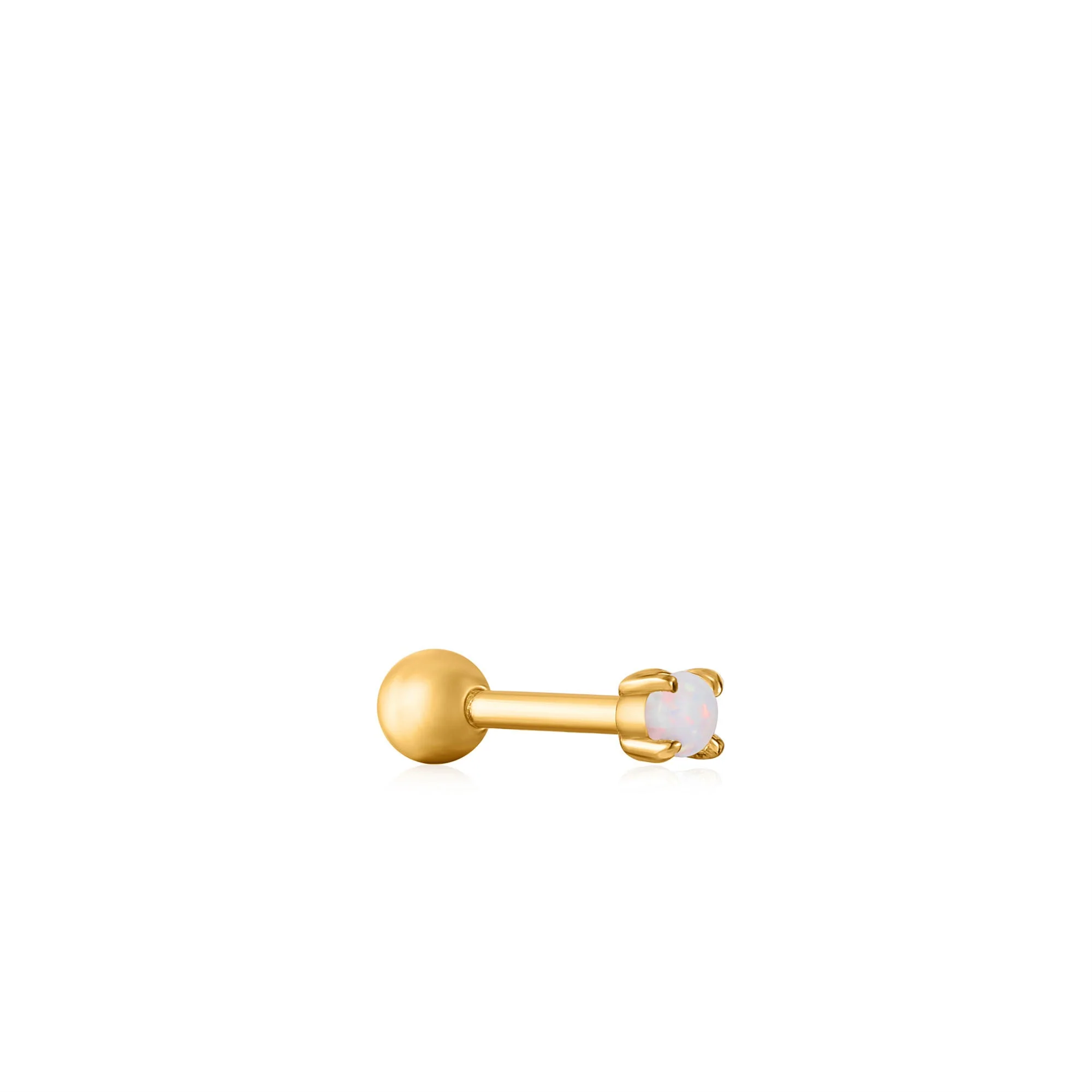 Boucle d'oreille simple dorée avec opale E034-01G