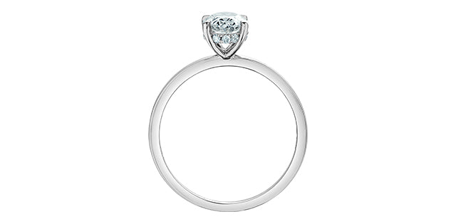 Solitaire oval avec collet serti