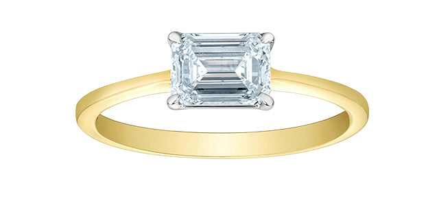 Solitaire emeraude horizontal