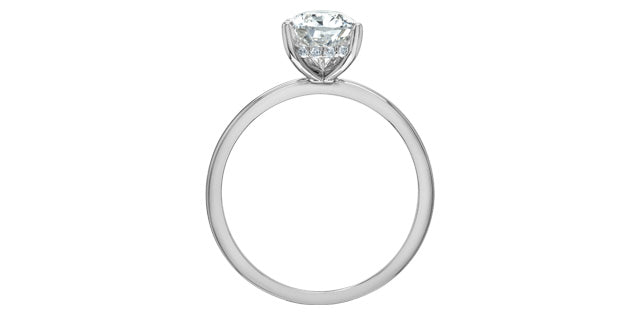 Solitaire poire collet serti