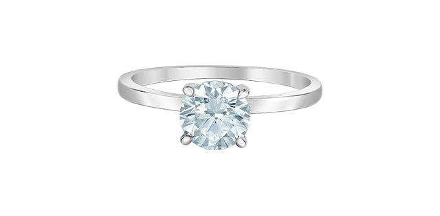 Solitaire rond avec collet serti