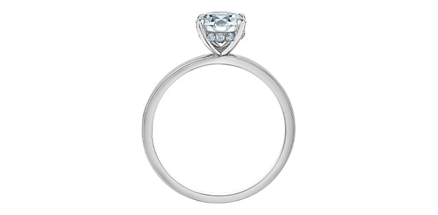 Solitaire rond avec collet serti