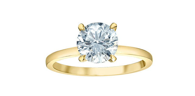 Solitaire rond avec collet serti