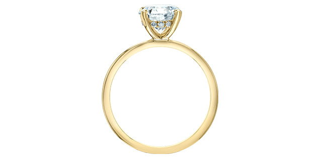Solitaire rond avec collet serti