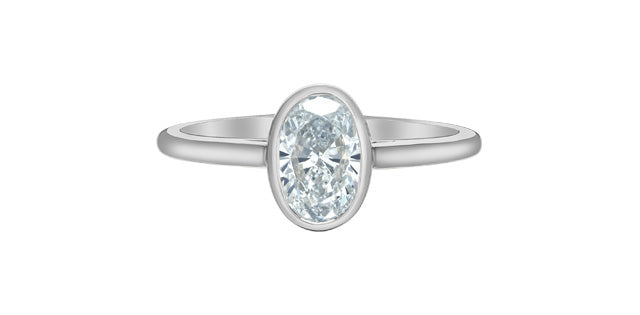 Solitaire oval entouré
