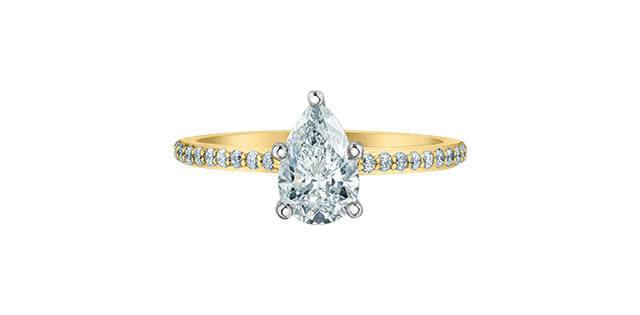 Solitaire Poire pavé