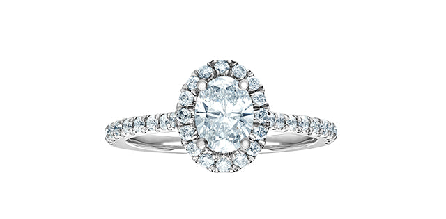 Solitaire oval serti