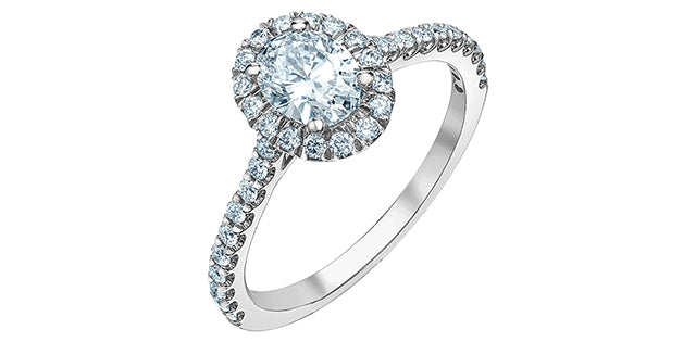 Solitaire oval serti