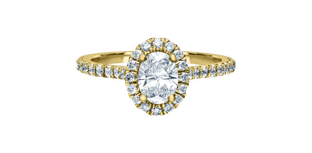 Solitaire oval serti