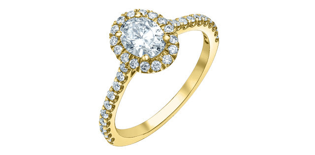 Solitaire oval serti