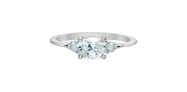 Solitaire oval trinité horizontal