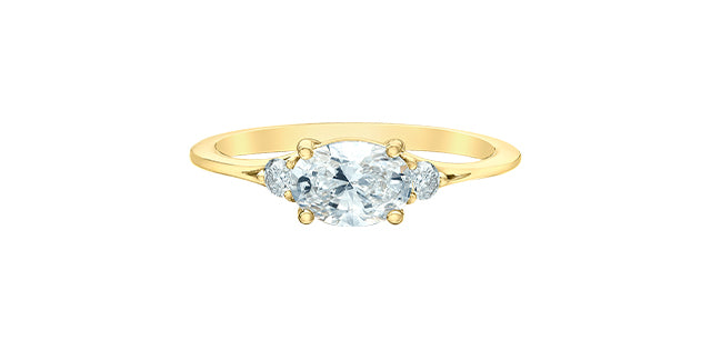 Solitaire oval trinité horizontal