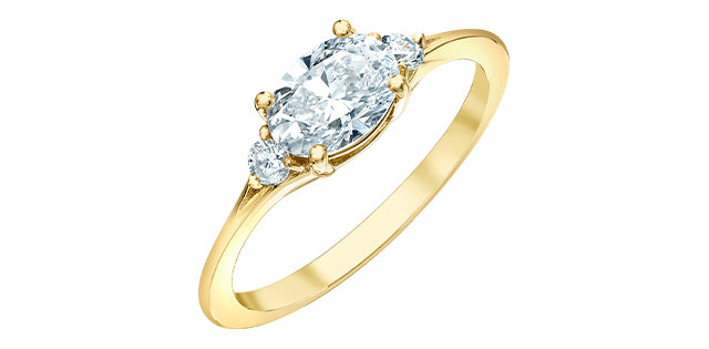Solitaire oval trinité horizontal
