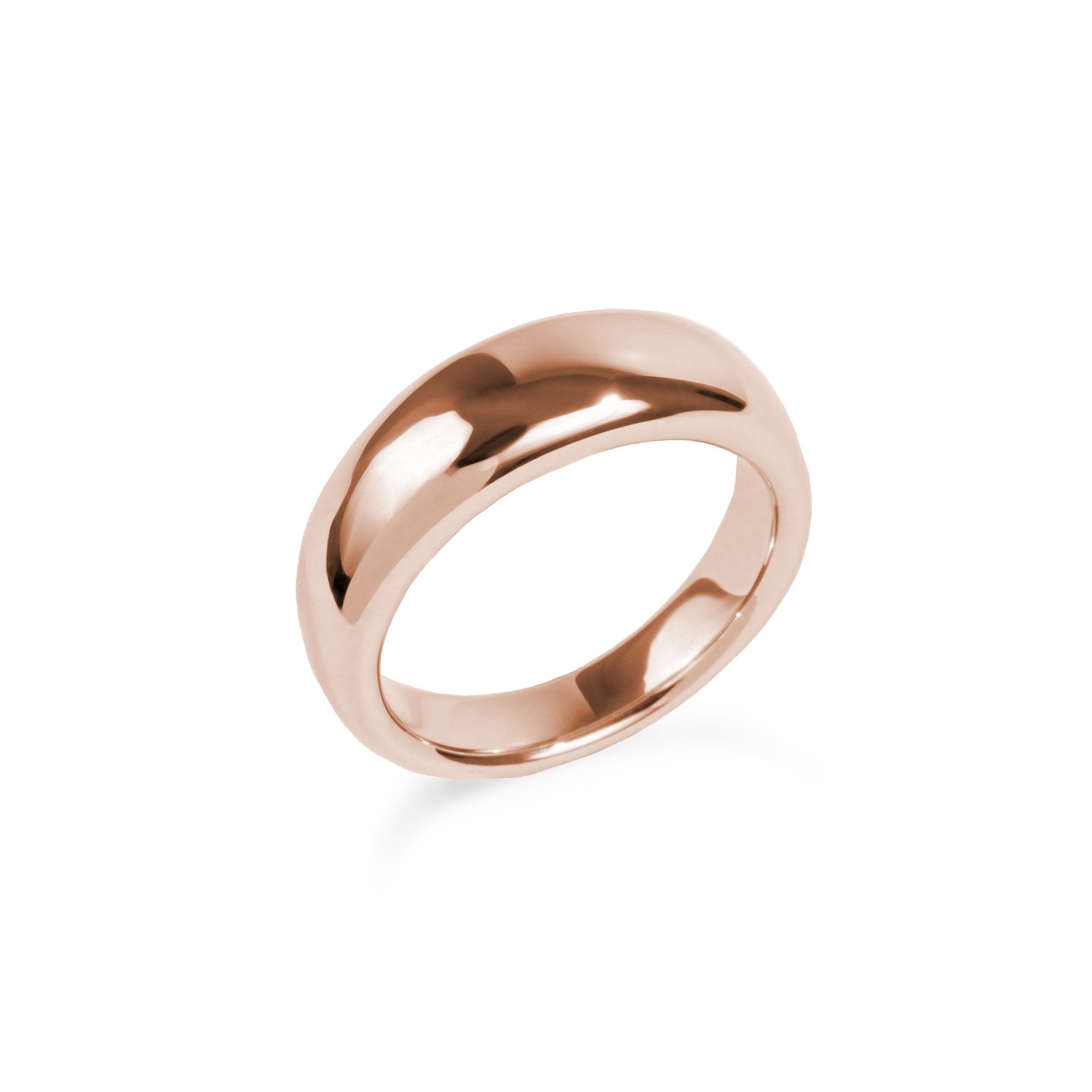 Rose gold stainless steel hypoallergenic puffy dôme ring mia jewelry bague or rose femme acier inoxydable hypoallergénique T320R004